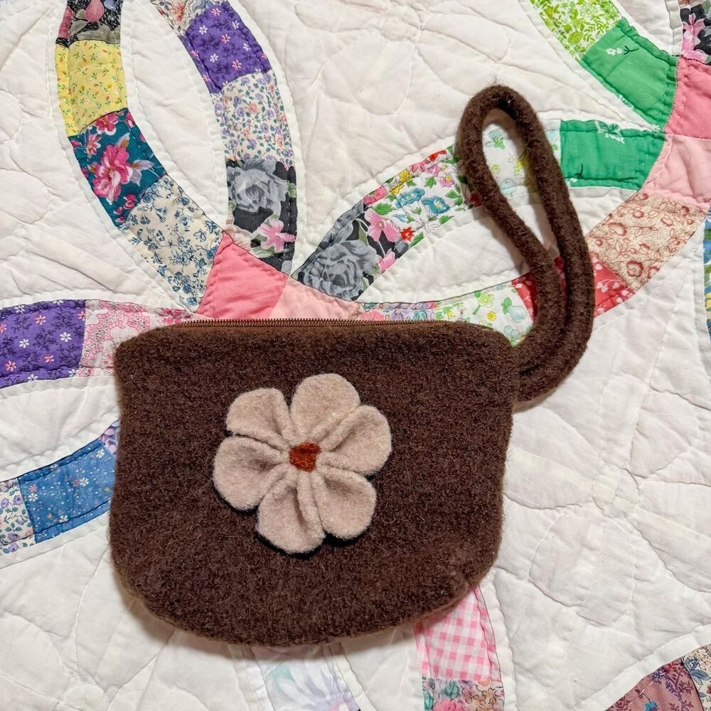 y2k 2000s wool fairy coachella wristlet purse